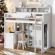 preview thumbnail 2 of 7, Modern Wood Twin Size Loft bed with Multiple Storage Shelves and Wardrobe,Sturdy Construction
