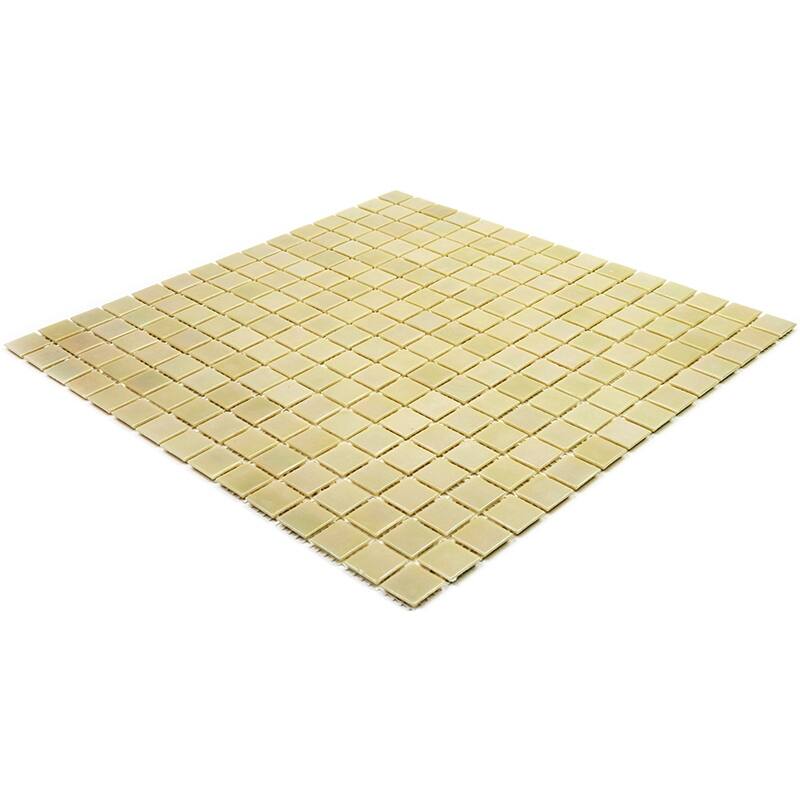 Apollo tile 12" x 12" Nacreous Glossy Beige Glass Tile (20 sq ft/case) - 20 Pack