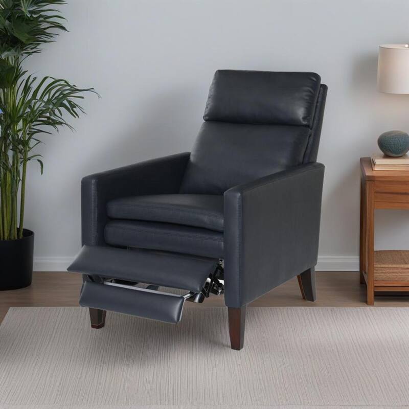 Vaughn Burnished Brown Faux Leather Push Back Recliner