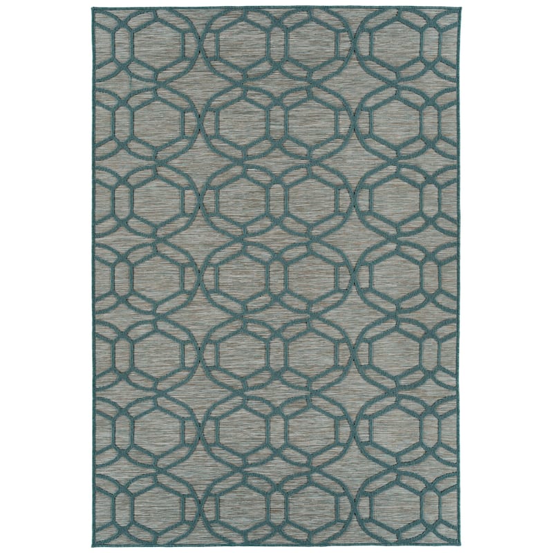 Contemporary Transitional Geometric Textured High-Low Cut & Loop Runner - 2x 6