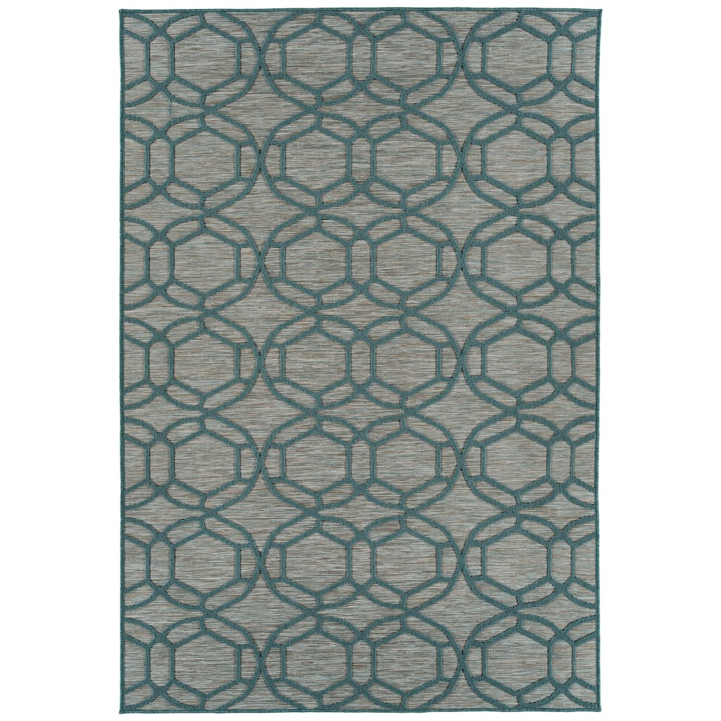 Contemporary Transitional Geometric Textured High-Low Cut & Loop Runner - 2x 6