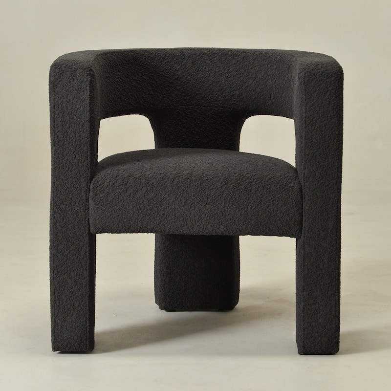 KINWELL 28" Wide Boucle Upholstered Square Armchair