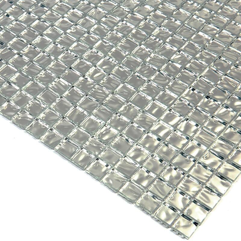 Apollo tile 12" x 12" Altin Glossy Cloud Silver Glass Tile (18.69 sq ft/case) - 20 Pack