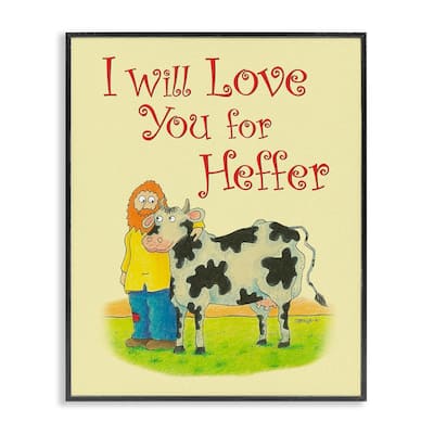 Stupell Love You For Heffer Framed Giclee Art Design By Roger Straub