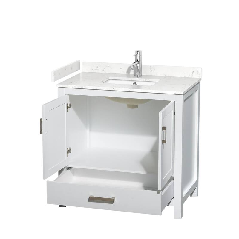 Wyndham Collection Sheffield 36" Single Bathroom Vanity, Carrara