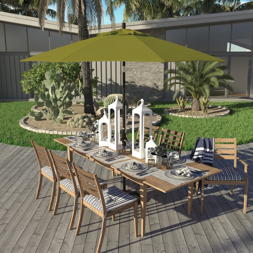 California Umbrella 9' Rd. Aluminum Patio Umbrella, Deluxe Crank Lift with Collar Tilt, Bronze Frame Finish, Pacifica Fabric