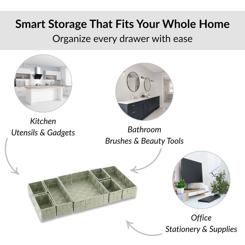 7-Piece Drawer Organizer Set - 10.5 L x 8 W x 2.5 H