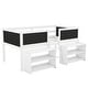 preview thumbnail 4 of 4, Twin Size Low Loft Bed with 2 Movable Shelves and Ladder, Guardrail Chalkboard
