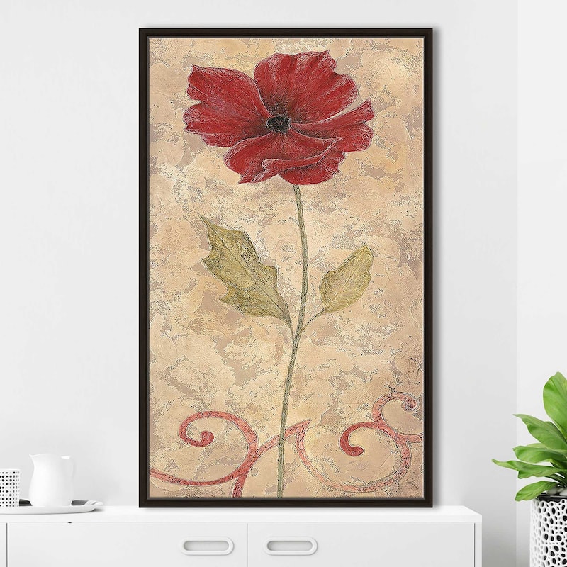"Poppy Passion II" Print on Floating Canvas