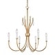preview thumbnail 13 of 12, LALUZ Modern Farmhouse 6-Light Chandelier Crystal Drop Candle Light for Dining Living Room - Dia. 24" x H 21"