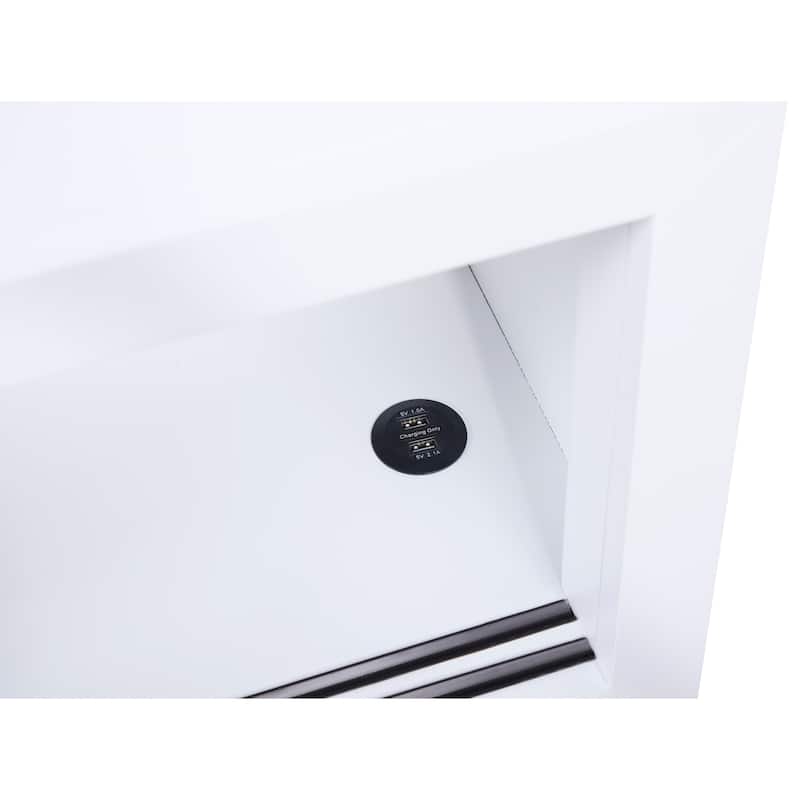 White Full Bed Bookcase Headboard with Storage for Youth Bedroom