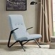 preview thumbnail 1 of 5, Global Pronex Manhattan Blue Metal Frame Accent Chair with Cushioned Seat and Back