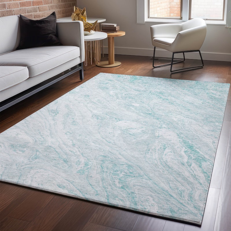 Premium Washable Super Soft Abstract Tamra Mayfield Rug - Teal - 5' x 7' 6" - Rectangle