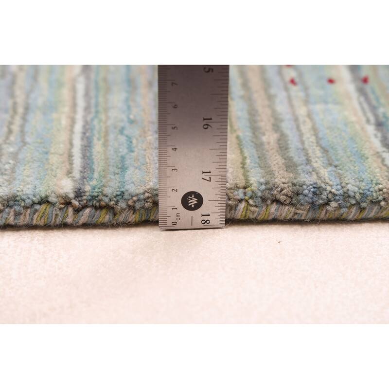 ECARPETGALLERY Hand Loomed Kashkuli Gabbeh Turquoise Wool Rug - 5'1 x 7'11