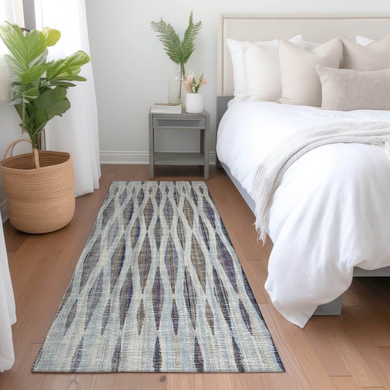 Premium Washable Super Soft Modern Stripes Mayfield Rug - Ocean - 2' 3" x 7' 6" - Runner