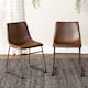 Middlebrook Prusiner Faux Leather Dining Chair, Set of 2 - Brown