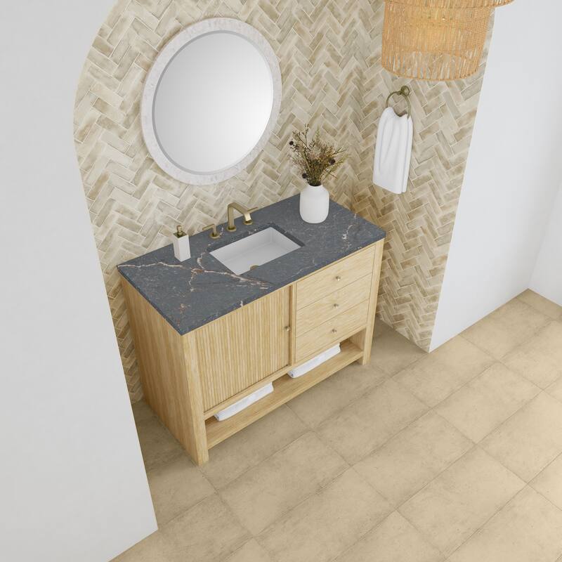 Marigot 48" Single Vanity, Sunwashed Oak w/FreePower Wireless Charger