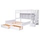 preview thumbnail 9 of 16, Space-Efficient Study Bunk Bed with Built-In Desk and Bookshelves, Twin XL/Full