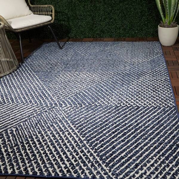 slide 2 of 15, Whitaker Abstract Area Rug 2'7" x 7' Runner - Navy Blue
