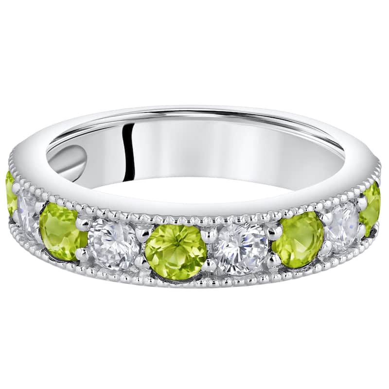 Sterling Silver 0.5 ct Peridot Stackable Ring