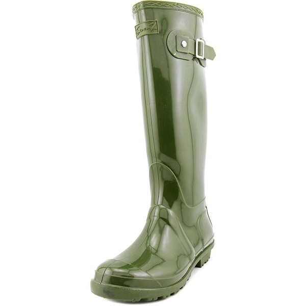 Seven7 British Girl Women Round Toe Synthetic Green Rain Boot