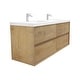 preview thumbnail 28 of 39, Selina 60" Wall Mounted Vanity with Double Sink Matte - Dark Oak