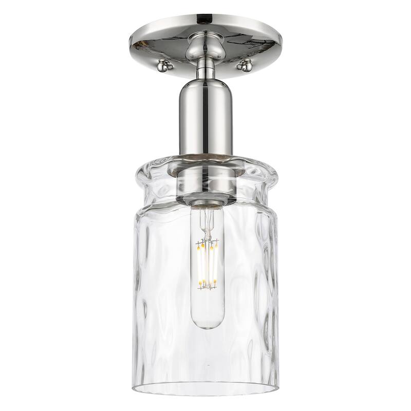 Innovations Lighting Endless Possibilities Arcadia - Candor - 1 Light 5" Semi-Flush Mount - Polished Nickel
