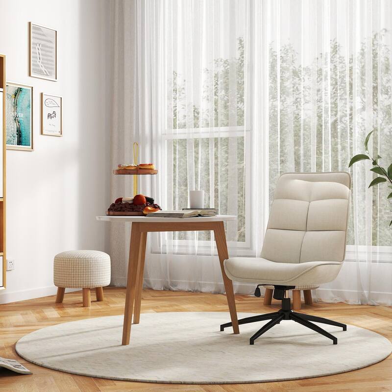 Homy Casa Modern Upholstered Task Chair with Adjustable Height and Swivel Base for Home Office and Study Room