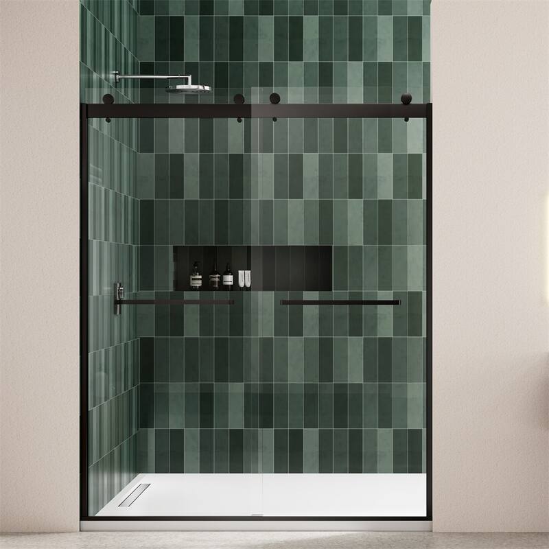 Bathroom Glass Shower Sliding Door with 5/16" Tempered Glass