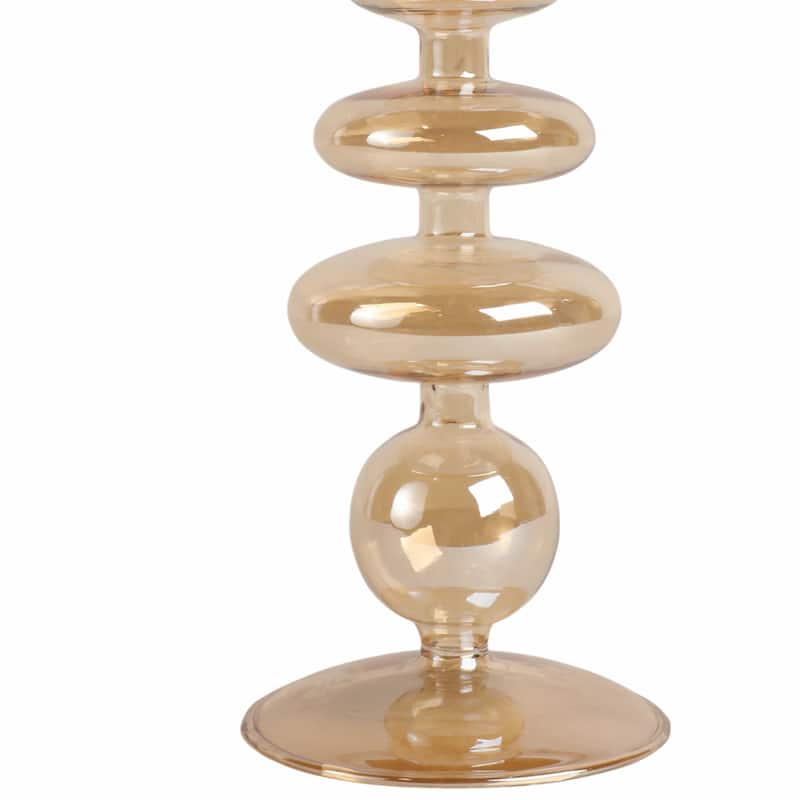 Modern Bubble Glass Candle Holder with Rounded Accent Base