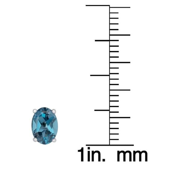 Victoria Townsend .925 Sterling Silver and Blue Topaz 7x5 Oval Stud Earring.