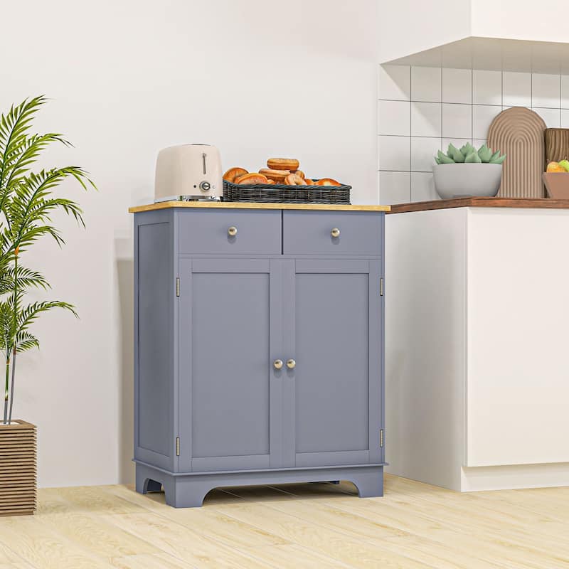 Sideboard Buffet Cabinet Double Door Kitchen Cabinet with 2 Drawers
