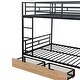 preview thumbnail 14 of 15, Full Size Metal Bunk Bed Built-in Desk, Light and 2 Drawers