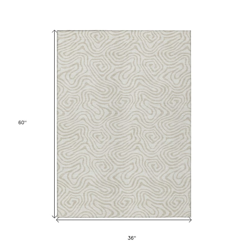 HomeRoots Abstract Transitional Rectangle Outdoor Rug