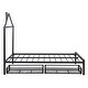 preview thumbnail 34 of 43, Full Size House Shaped Metal Platform Bed with Drawers