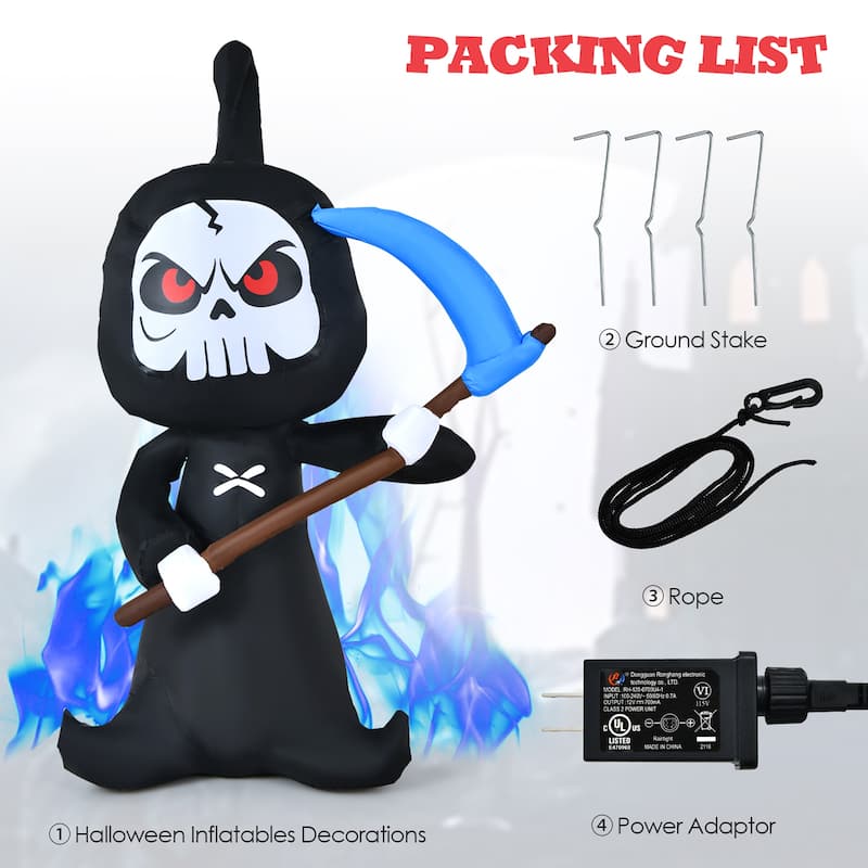 Costway 6 FT Halloween Inflatable Ghost Outdoor Blow Up Decoration w/