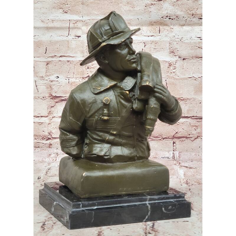 Bronze Firefighter Bust Sculpture – Heroic Tribute Statue