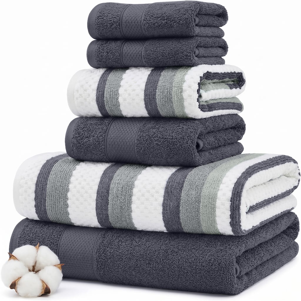 Modern Threads Pax 6-Piece Yarn Dyed 100-Percent Cotton Towel Set
