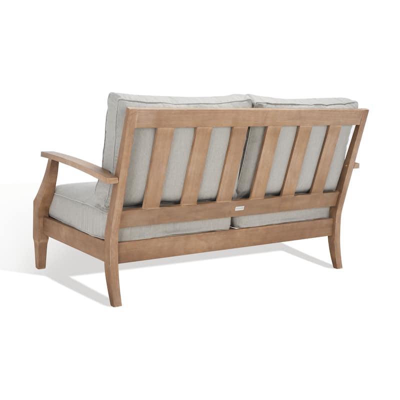 SAFAVIEH Couture Martinique Wood Patio Loveseat - 56"W x 35"D x 32"H