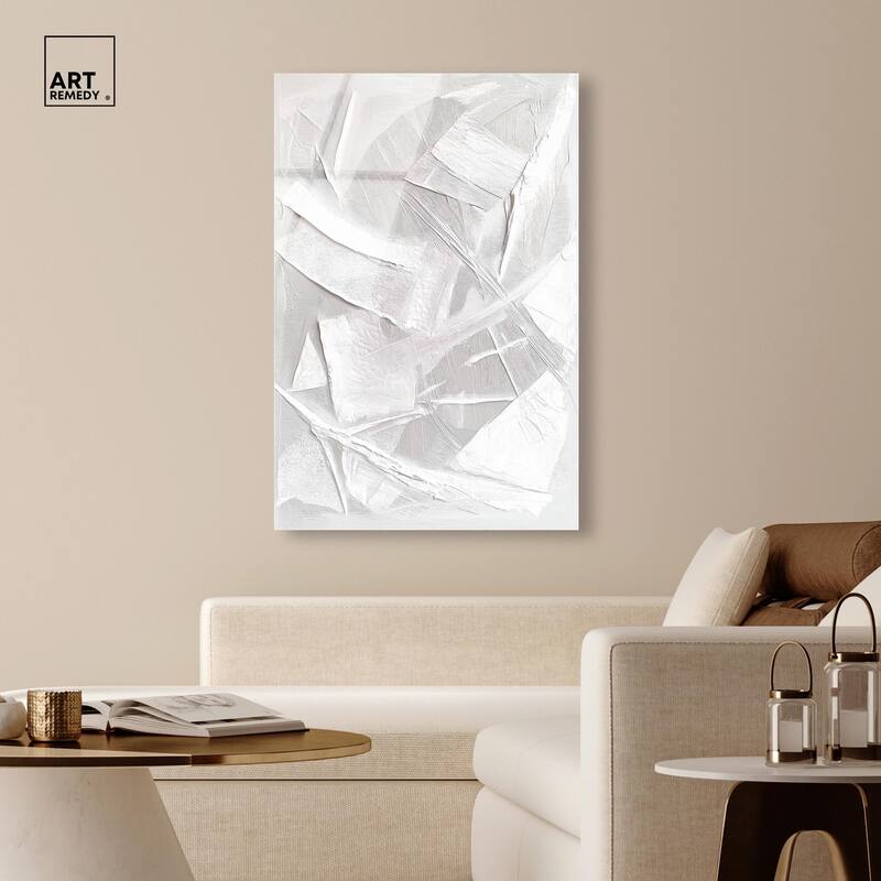 Thick White Texture II Acrylic by Art Remedy, Ready to Hang