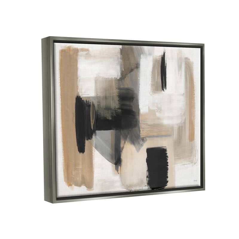 Stupell Tan & Black Collage Framed Floater Canvas Wall Art Design by Stella Chang