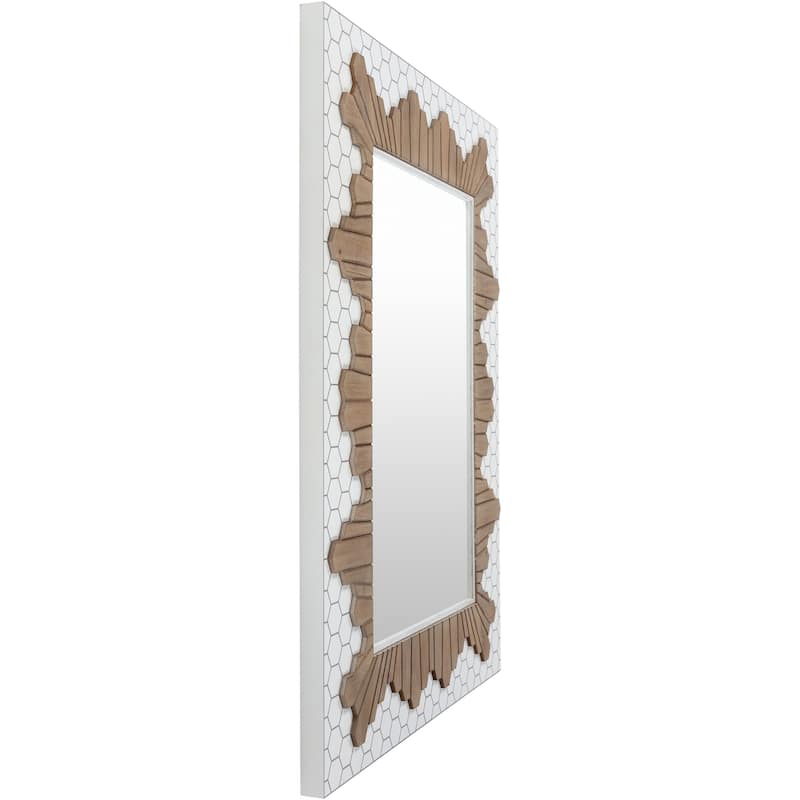 Mazie Modern Wood Mosaic Mirror - 40"H x 30"W x 1.8"D