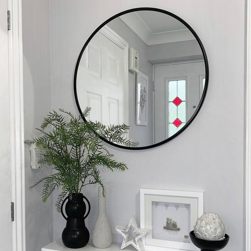 Metal Framed Round Bathrrom Mirror