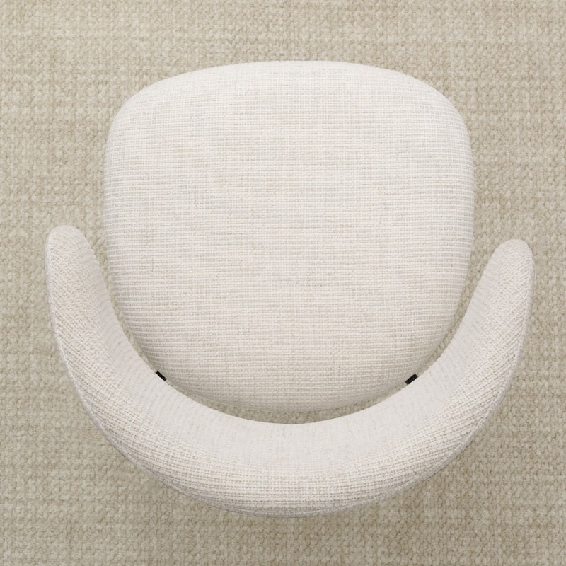 Modern Upholstered Dining Chairs with Curved Open Back and Black Metal Legs (Set of 4)