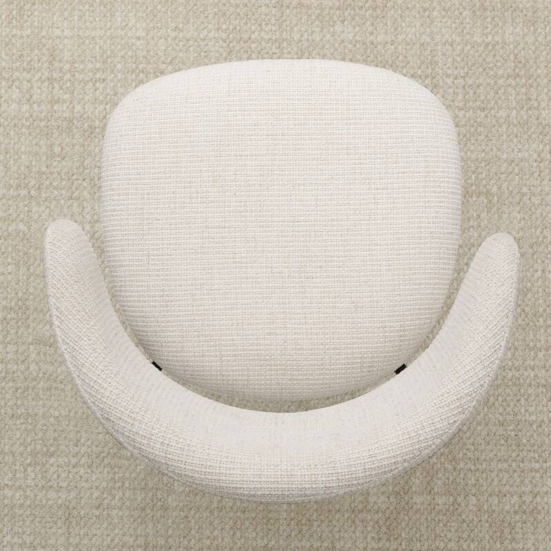 Modern Upholstered Dining Chairs with Curved Open Back and Black Metal Legs (Set of 6)