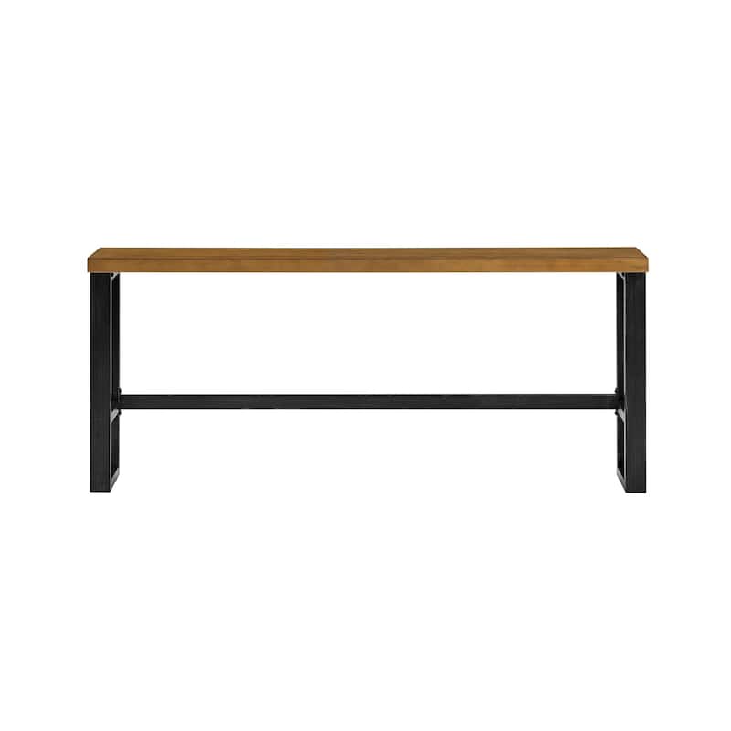 Distressed Rectangular Sofa Bar Table - 84" - Brown and Black