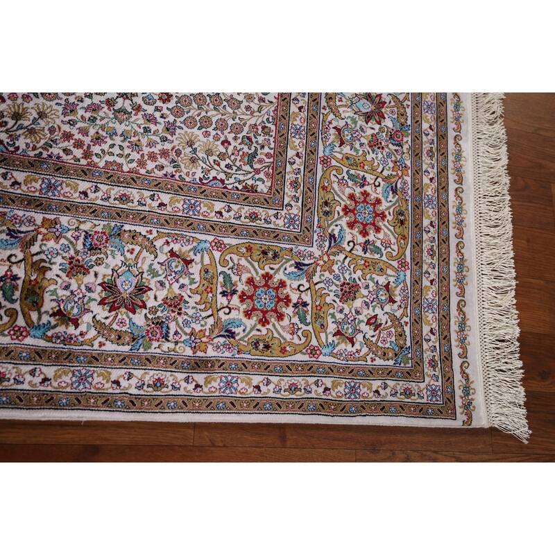 Turkish Tabriz Traditional Rug Machine Made Silk & Polyester Carpet - 5'1" x 7'5"