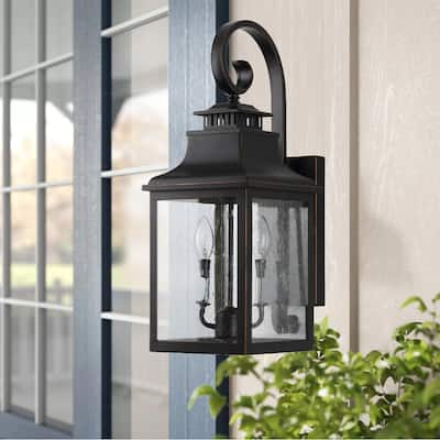 Morgan 2 Light Outdoor Wall Mounted Lighting-Oil Rubbed Bronze Finish - Oil Rubbed Bronze - Oil Rubbed Bronze