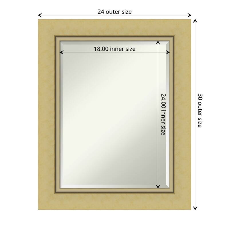 Beveled Bathroom Wall Mirror - Landon Gold Frame