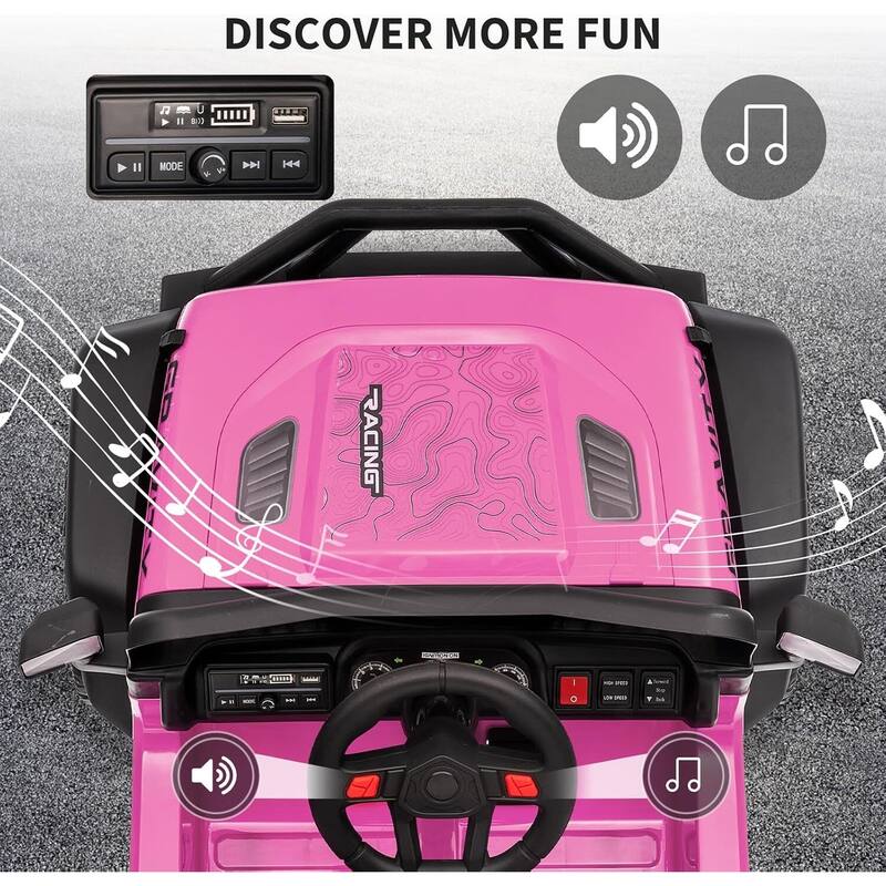 Electric Vehicles 12V Ride on Car for 3+ Kids Best Gift, Pink